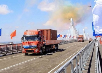 inauguration of the first highway bridge between russia and china 121078