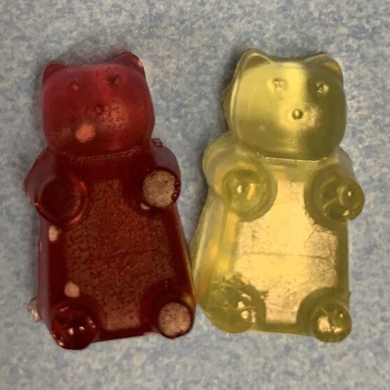 This gummy bear is made from Potassium Lactate