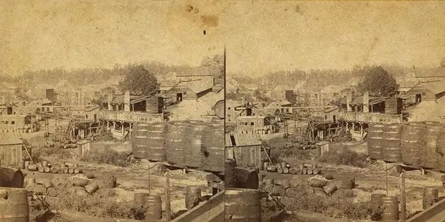 This image shows the oil refinery in Erie, Pennsylvania.