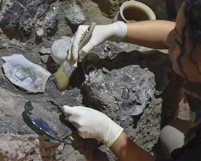 Archaeologists working on the site of a new discovery.