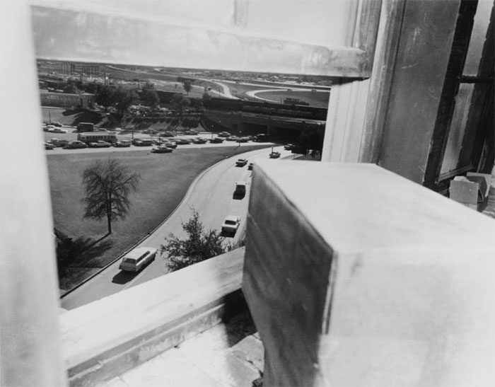 View from the sixth floor of the Texas School Book Depository.