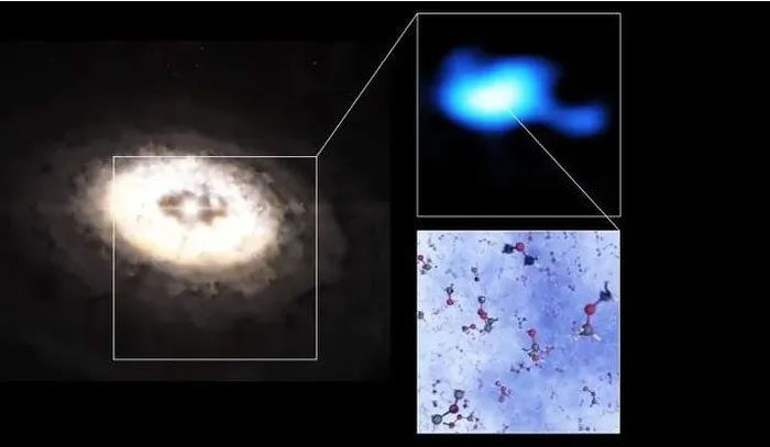 Close-up of strange molecules, building blocks of primordial life