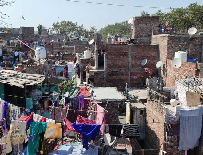 Slum in the heart of New Delhi.
