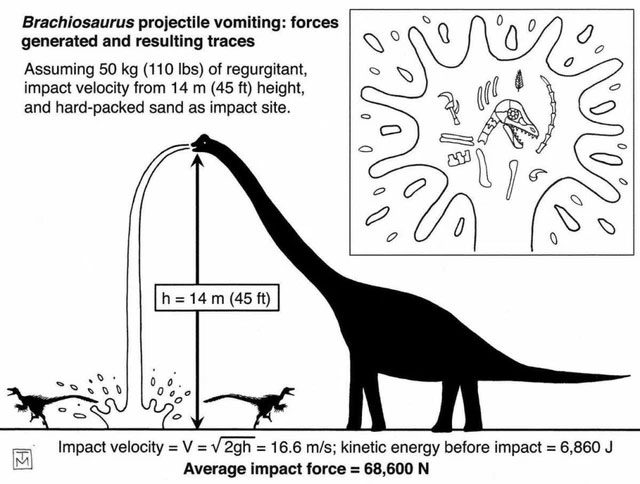 A vomit from Brachiosaurus could kill smaller dinosaurs