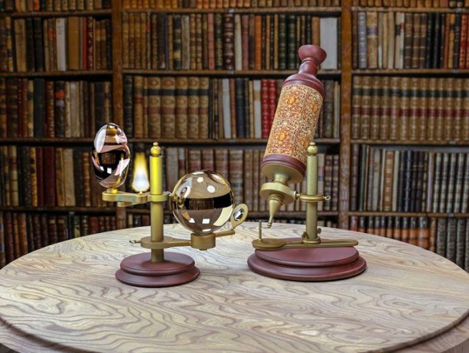 Robert Hooke's improved microscope.