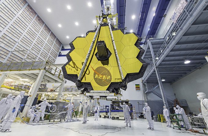 James Webb Telescope inside the manufacturing facility.