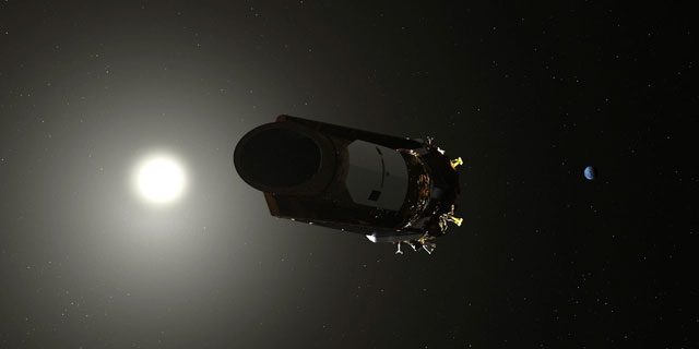 Illustration of NASA's Kepler telescope in space.