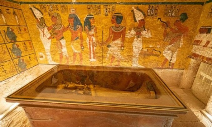 The tomb of Pharaoh Tutankhamun in the Valley of the Kings.