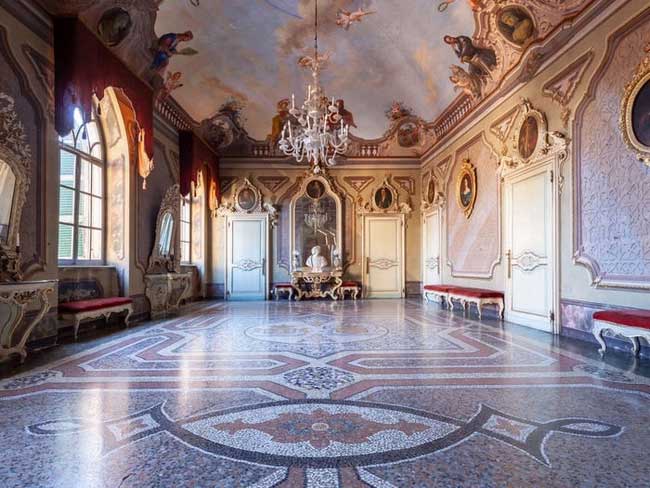 Inside Castello Sannazzaro.
