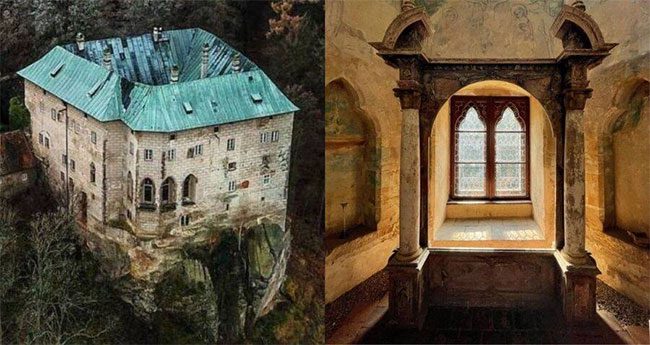 This over 700-year-old castle is built over a large pit.