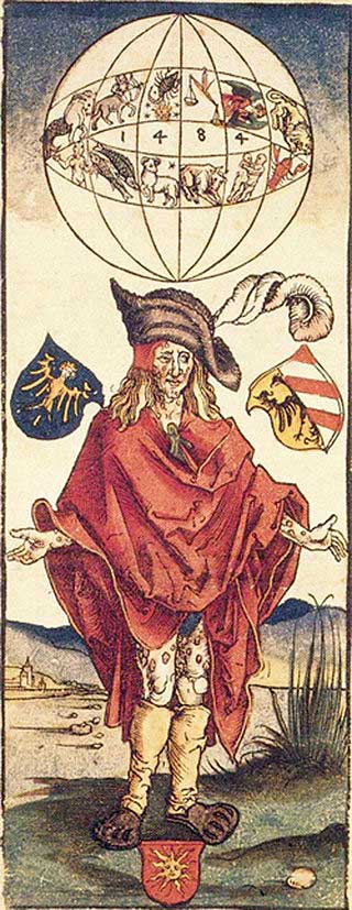 Illustration of a mercenary suffering from syphilis.