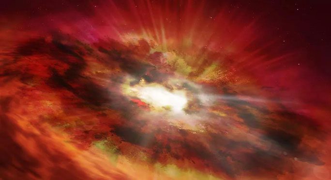Actual image of the black hole 13 billion years ago