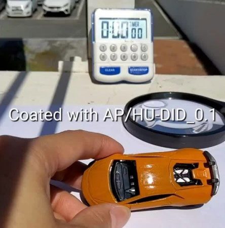 This transparent coating does not affect the car's paint color.