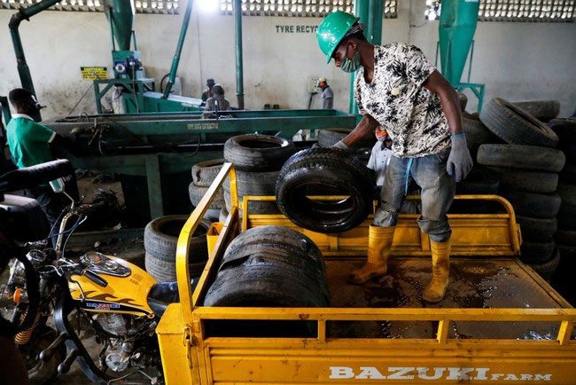 Inside the Tire Recycling Factory
