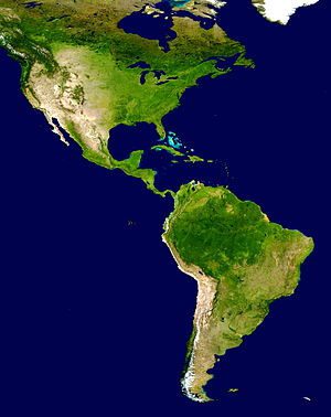 Continent of North America and South America