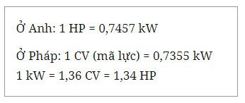 Convert horsepower to kilowatts