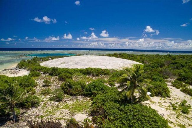 The Runit dome is at risk of seawater infiltration due to climate change.