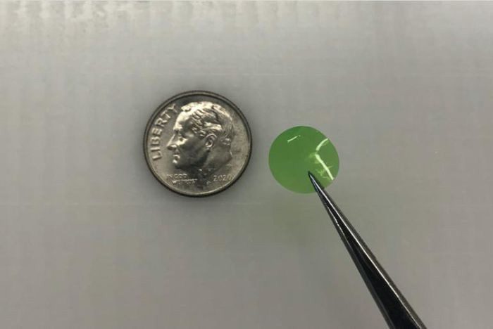 The sensor membrane is usually green