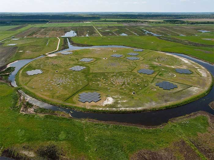 The LOFAR network located in the Netherlands.