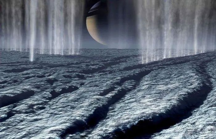 In late 2008, scientists detected water vapor rising from the surface of Enceladus.