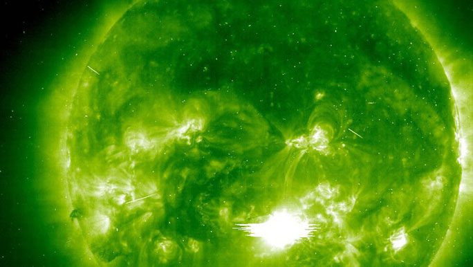 The Sun erupts in a coronal mass ejection.