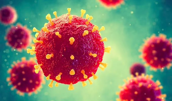 Graphic image of virus samples.