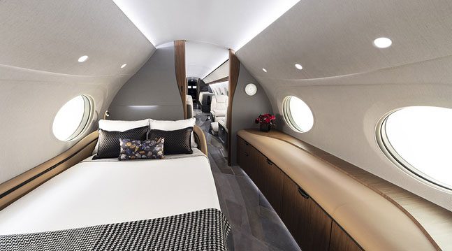 The sleeping area of the Gulfstream G700 is also one of the company's pride.