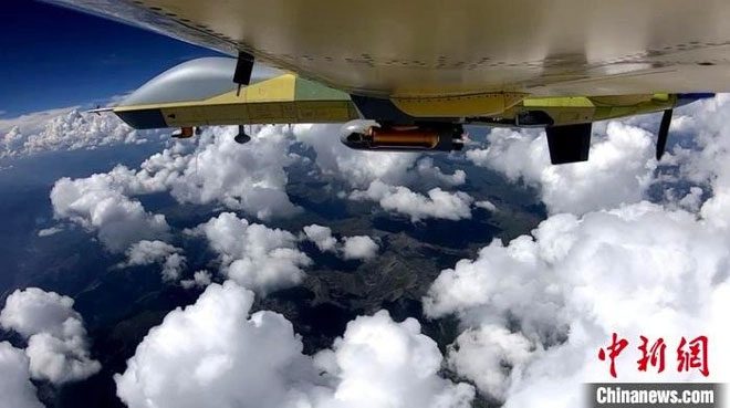 China has deployed two large drones to disperse rainmaking chemicals.