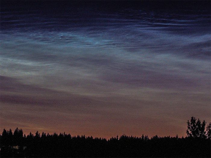 Noctilucent clouds over Seattle.