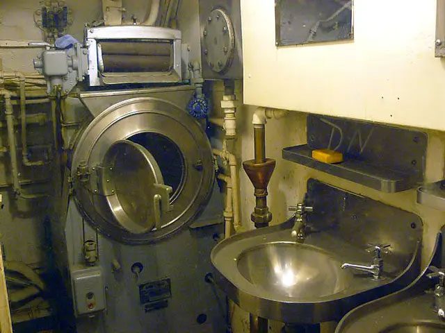 Washing machine and sink on a submarine.