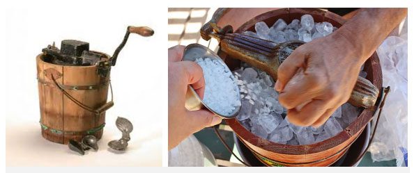Close-up of an ancient ice cream maker