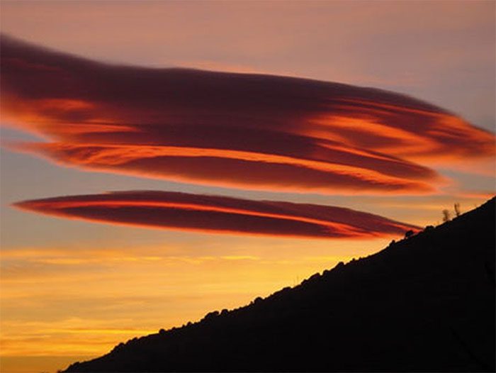 Lenticular clouds above the Alpujarra mountains in southern Spain.