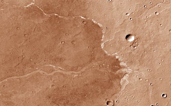 Salt traces in a crater