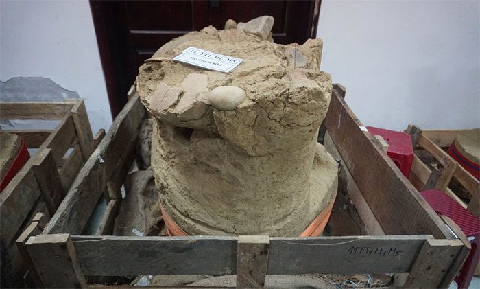 A burial jar after restoration.