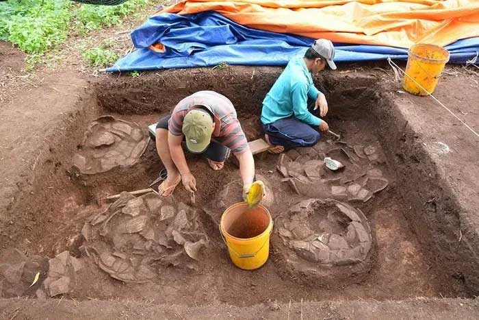 185 burial jars and 13 earth graves uncovered during the excavation from 2021 – 2022.