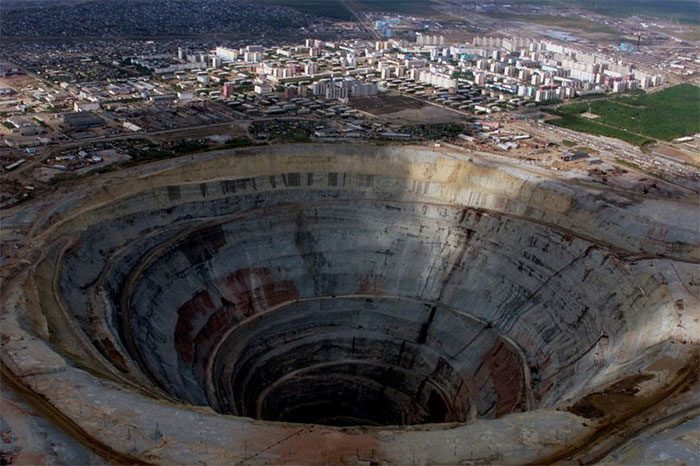 For many years, this diamond mine has been abandoned.