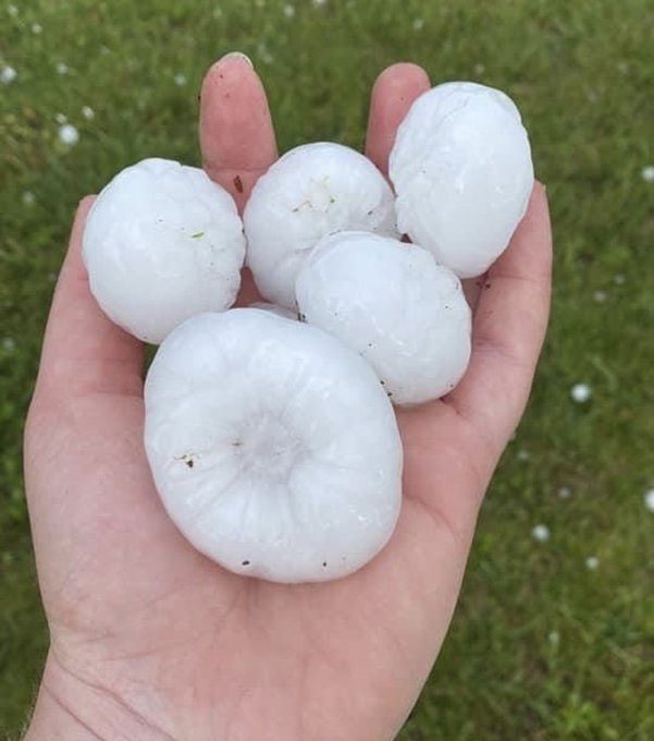 Hailstones of various sizes fell in France over the weekend