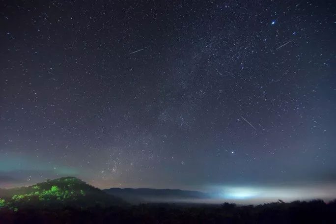A meteor shower