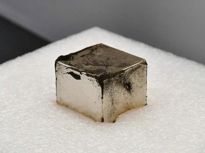 A magnet used to collect tiny metal particles from sediment