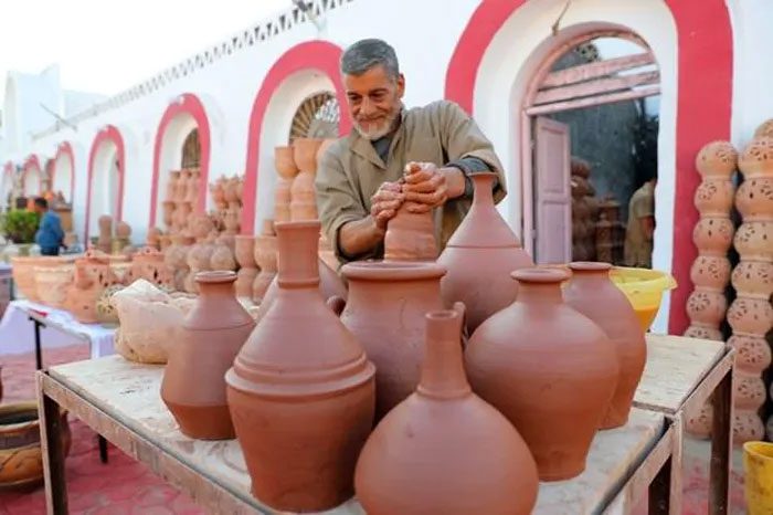 A potter demonstrating pottery in Egypt.