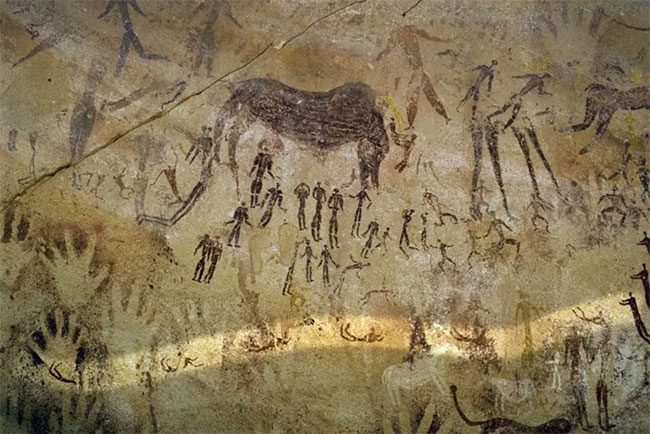 Art at the Cave of Beasts, Wadi Sura II, Western Desert, Egypt.