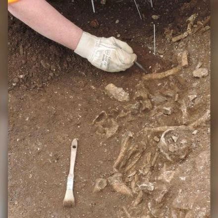 The only female grave found in the grand cemetery in Normandy