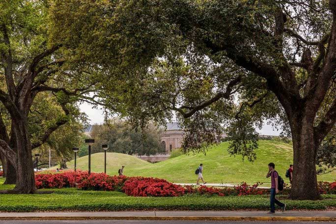 The hills on the university campus in the US are actually ceremonial mounds