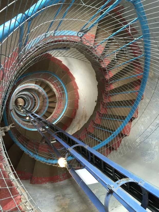 Inside a lighthouse