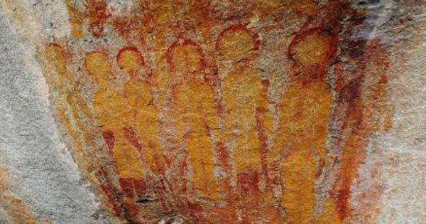 Alien drawings in a cave