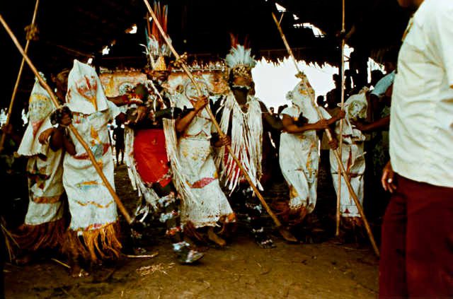 Ticuna people participating in a traditional festival.