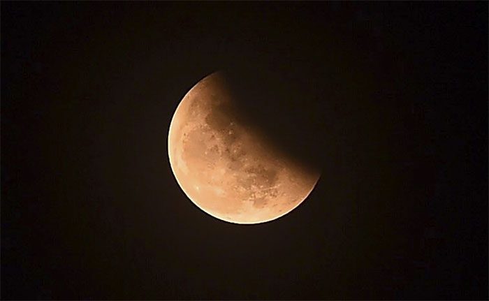 Partial lunar eclipse recorded in Ho Chi Minh City.