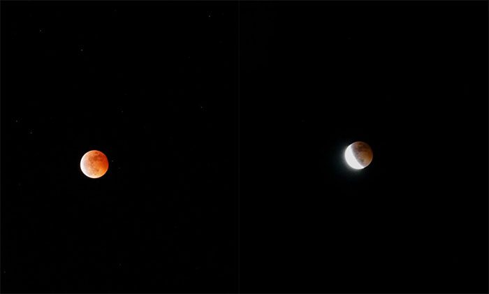 Total lunar eclipse observed in Quang Ngai from 6:30 PM to 7 PM.