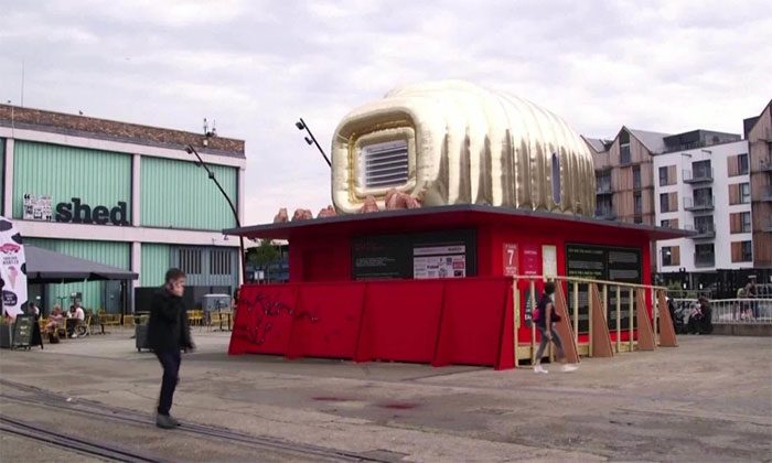 Prototype of the inflatable house on Mars displayed in Bristol, UK.