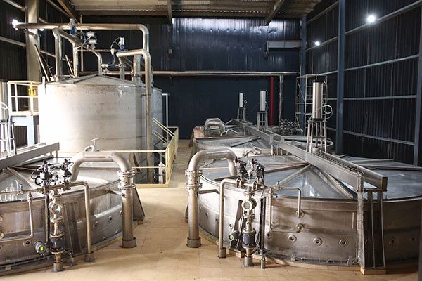 Inside a gelatin manufacturing plant.